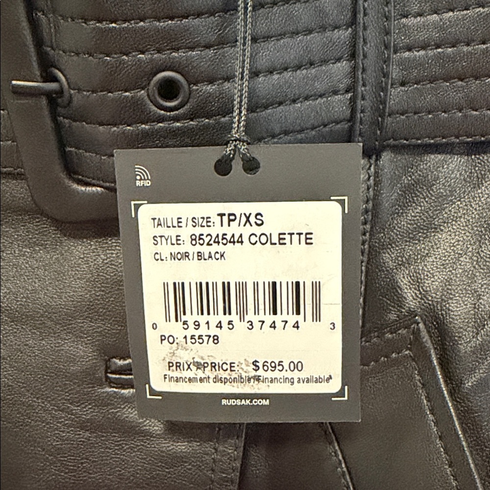 RUDSAK Colette Double-Breasted Black Leather Pencil Skirt - Picture 7 of 7